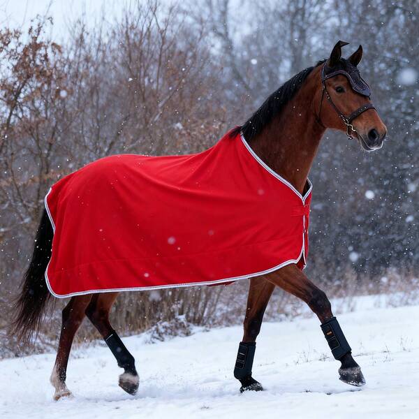 1 szt. Wysokiej jakości polarowa derka dla koni, miękka, oddychająca, pochłaniająca pot, trwała, jednowarstwowa, odpowiednia do jazdy konnej, na okres świąteczny, jesień/zima