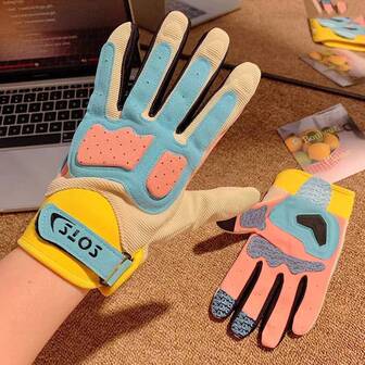 Motorcycle Riding Full Finger Outdoor Cycling Bike Gloves, Anti-Slip Shock Absorbing, Touchscreen Compatible, Unisex