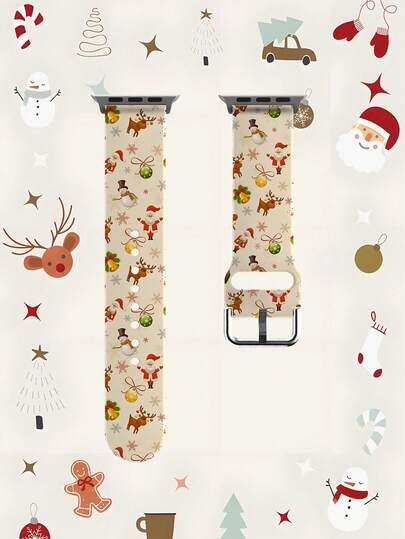 1 pulseira de presente de Natal, pulseira de substituição macia, elástica, respirável e confortável, compatível com smartwatches , Garmin e Honor, 38 mm, 40 mm, 41 mm, 45 mm, 44 mm, 42 mm, 46 mm e 49 mm, pulseira de silicone multicolorida casual e moderna compatível com Apple Watch Ultra Series SE/11/10/9/8/7/6/5/4/3/2/1