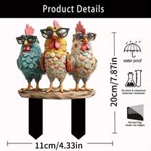 3 peças de estacas de acrílico 2D para jardim, ideais para decoração de áreas externas, vasos de plantas e decoração de quintal, ótimo presente de aniversário, acessório de guirlanda boho