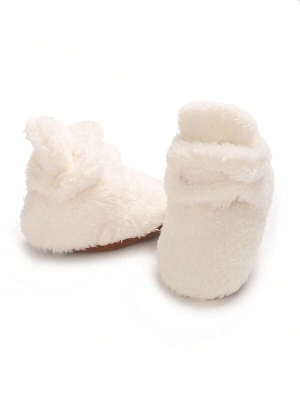 Babywinterstiefel, einfarbig, mit Fleecefutter, bequeme und warme Vorläuferstiefel für Neugeborene