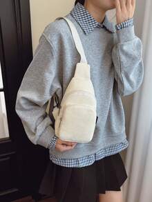 Vest Pocket Corduroy Waist Bag New Casual Light Single Shoulder Bag Korean Version Of The Versatile Simple Cross-Body Vest Pocket