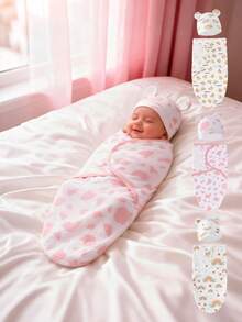 1 pezzo Copertina morbida in cotone per neonati, adatta per bambini e bambine, facile da avvolgere, misura 0-3 mesi, ottima come regalo per nascita, per attività all'aperto, essenziale per neonati