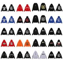Hoodie, Retro Letter Print Hoodie, Men's Streetwear Long-Sleeve Hooded Sweatshirt, Couple Matching Outfit Sweatshirts - H528黑色 - 查看 2