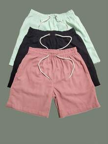 Men's Linen Shorts 3-Piece Kit - Rosa vieja - Ver 1