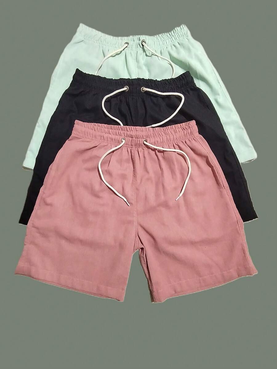 Men's Linen Shorts 3-Piece Kit - Rosa vieja - Ver 1