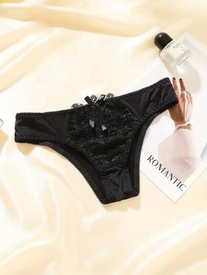 Verleidelijke Kanten Panties, Bow Com Tafel Low Waist Lingerie Set view 2