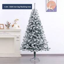 1 pieza Árbol de Navidad nevado blanco, hecho de tela de peluche artificial con efecto de copos de nieve natural, estructura de ensamblaje rápido con soporte de metal plegable resistente, hojas de PVC de alta calidad, fácil de ensamblar, adecuado para decoración navideña en el hogar, oficina y comercio