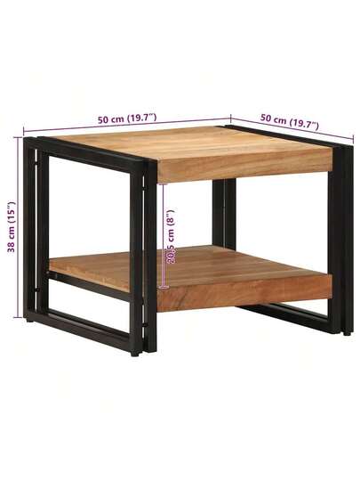 VidaXL Coffee Tafel 50x50x38 Cm Solid Acacia Wood view 2