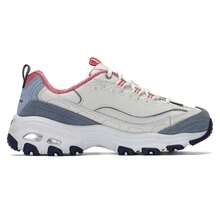 Skechers 女子休閒鞋 D'LITES 1.0綁帶運動鞋 輕便緩震耐磨舒適日常休閒鞋 13167-NTBL - 自然色/藍色 - 查看 2