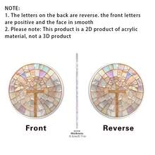 1 pièce Ornement de mosaïque acrylique croix sacrée à motif 2D, ornement suspendu pour sapin de Noël chrétien, Saint-Valentin, ornement acrylique religieux, cadeau de Noël pour elle