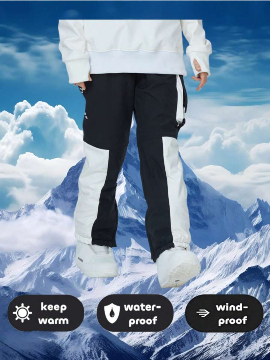 1件专业滑雪裤，男女通用，防风，防水，耐磨，透气，适合单/双板滑雪，女士和男士户外服装（不包括配饰）滑雪服