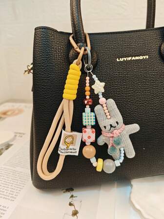 New Cute Rabbit Pendant Cartoon Animal Keychain Backpack Hanging Ornament, Fashion Accessory, Suitable For Handbag, Ideal For Saudi National Day Giveaways, Women Lovers