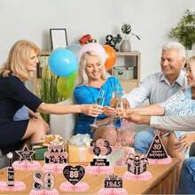 D80th Birthday Table Decorations Centerpieces - 10 Pcs Rose Gold Honeycomb Centerpieces Cake Topper For Women 80 Year Old Party Decor Plies - As Pic - View 6