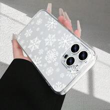 Funda de Teléfono Transparente con Patrón de Copo de Nieve Compatible con iPhone 17 Air/16/15/14/13/12/11 Pro Max 16 Plus, Adecuada para Hombres y Mujeres, Simple y Personalizada, Protección a Prueba de Golpes - transparente - Ver 5