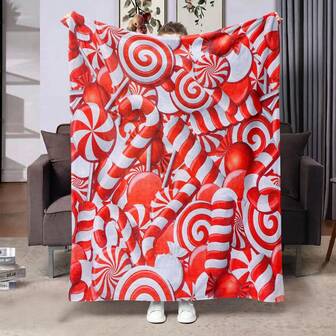 1 件圣诞图案印花毯，温暖、柔软、舒适的法兰绒毯，适合沙发、床、汽车、办公室、房间、露营、旅行、四季礼品毯