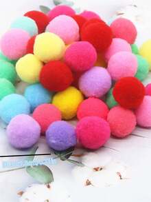 40/100 piezas Bolas de felpa de poliéster de alta elasticidad de colores, colores aleatorios DIY - Multicolor - Ver 2