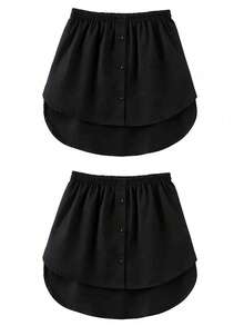 1pc White Faux Skirt Hem, Essential Item For Layering To Create Collegiate Style, Easily Adds Dimension To Your Outfit - Two-pack [white] - View 14