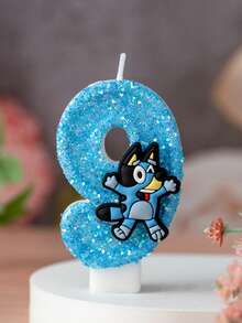 1 Stück Bluey kreative Zahlen 0-9 handgemachte Geburtstagkerzen Ein Jahr alt Digitale Geburtstagsdekoration Geschenk Weihnachtsdekoration Geschenke