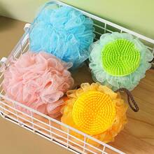 1 pezzo Palla da bagno massaggiante extra large con design a pettine, 2 in 1 spazzola per la schiena e palla da doccia, in morbida rete di poliestere per esfoliazione del corpo e cura del cuoio capelluto