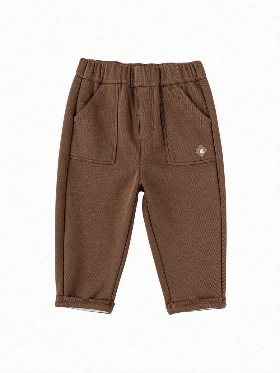 Balabala Toddler Boys' Fleece Straight Leg Pants, 2025 Autumn/Winter, Warm & Casual