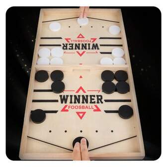 Foldable Quick Hanging Ice Hockey Table Top Battle Wooden Chess Set, Hockey Family Tabletop Winner Board Game Toy