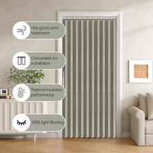 - Cortina plegable de tela opaca con cierre magntico, estilo acorden para puertas correderas, armarios, roperos, soluciones temporales para puertas, 1 panel, 107x 198, gris - 106.7An x 198.1Al cm (1 Paneles) + Gris - Ver 9