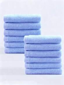 5条/10条装 25x25厘米 薄款纯色吸水棉质酒店/厨房毛巾，多用途手巾