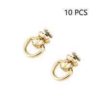 10pcs New Side Buckle Screw Loop Connector Rivet Zipper Change Buckle DIY Accessories Replacement, Reusable Bag Accessories, Handbag, Tote Bag, Backpack Carabiner Clip - Gold - View 4