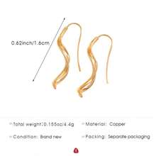 Gold Hoop Earrings For Women, Hypoallergenic Spiral Threader Gold Plated Dangle Earrings Fashion Jewelry