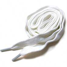 Cotton Shoelaces 39'' 43'' 47 51'' 55'' 86'' Inch Length 8mm Width Sport Canvas Shoes - 31inch/80cm + White - View 1