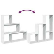 vidaXL 3-Stufiges Raumteiler-Bücherregal In Weiß, 123x29x123cm, Aus Holzwerkstoff - White - View 8
