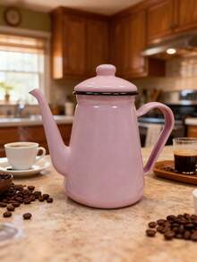 1 Set 1200ml Enamel High-Sided Kettle - Suitable For Stove, Induction Cooktop And Ceramic Hob, Ideal For Brewing Coffee, Boiling Water And Making Tea - Great For Christmas, Halloween, Thanksgiving, And As A Gift For Family And Friends - 1.2L High Waist Kettle - View 5