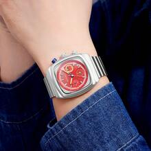 1pc Square Multi-Functional Six-Hand Quartz Watch, Exuding A Strong Sense Of High-End. This Waterproof Calendar Is A Fashionable Sports Watch Designed With A Wormhole Concept For Men - Một cỡ - Xem 6