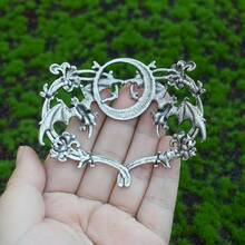 1 Gothic Vampire Bat Hair Clip, Halloween Moon Viking Slider Hair Wand, Women's Jewelry Gift, Holiday Occasion Accessory - 扁髮夾 - 查看 5