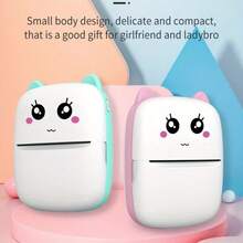 Mini Thermal Printer With A Roll Of Paper/5 Rolls Of Papers, Instant Print, Wireless, Compatible With IOS/Android, With 1200mAh Rechargeable Lithium Polymer Battery, USB Dual Power - Pink - View 1