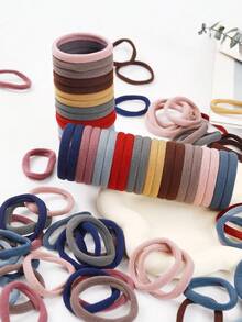 50 Stücke Weihnachts-/nahtlose Haargummis für Frauen mit dickem Haar, Haargummis mit starkem Halt ohne Knicke, sortierte Einfarbign, sanfte Haarbänder für Mädchen & Teenager, Haargummis, Scrunchies, Haarseile