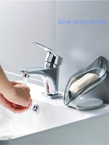 1 Stück blattförmige Seifenschale mit Saugnapf - Keine Bohrung erforderlich, wasserdichte Kunststoffhalterung, geeignet für Badezimmer und Waschräume