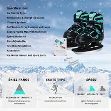 Adjustable Ice Skates For Kids Youth Tean Hockey Lace-Up Boys Or Girls Ice Skate For Beginner Age 4-12 Blue Black Teal Green - Teal Blue - View 5