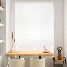Persianas para Ventanas sin Taladro, Persiana Enrollable 70 Blackout, Persianas Enrollables para Ventana, Cortinas Blackout, Dimetro Interior 38 mm, Polister, para Hogar y Oficina, Blanco, 180CM - 100 cm x 180 cm - Ver 2