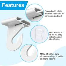 34 Pcs Ceiling Hooks, Durable Heavy Duty Aluminum Alloy Ceiling Hangers White Drop Suspended Ceiling Tile Hook Ceiling Clips Hanging Plants Decorations At Home Classroom Grid Office