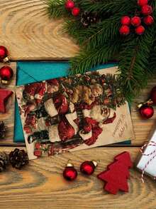 Christmas Vintage Beautiful Art Postcards - 4x6 Inch Grunge Journal Paper With Santa Claus, Snowman, Christmas Tree And Holiday Scenes, Collectible Sturdy Decorative Cards For Scrapbooking, Crafts, Christmas Gifts And Winter Stationery, Holiday Decoration Classic Illustrations, Handmade Texture, High Quality Printing, Perfect For Craft Lovers, Scrapbook Enthusiasts, Christmas Decoration