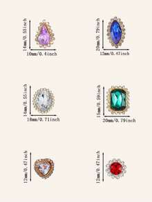 10/20 Stücke gemischtes Farbset mit Strass Dekorationen. 6 verschiedene Muster für DIY Kleidung, Schuhe, Hüte, Taschen, Handwerksarbeiten, Accessoires, Schmuckherstellung, Nähzubehör für Bastelfans, kann aufgeklebt/von Hand bestickt werden