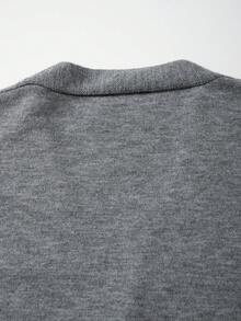 Unisex Casual Loose Solid Color Sweater, Minimalist Design, Street Style, Long Sleeve Knitted Cardigan, Suitable For Spring, Autumn, Winter