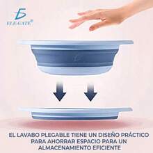 Batea de lavado de verduras y canasta de frutas de plástico plegable. Tamaño: M - Blanco - Ver 3