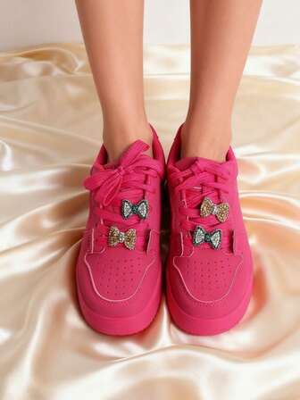 4pcs Multi-Color Rhinestone Inlaid Bowknot Metal Decorations, Fashionable Exquisite Classic Cute DIY Sneaker Accessories, Suitable For Elegant Sexy Ladies Date Shoes, Boots, Sneakers, Clothing Brooches, Bags, Home Decor, Versatile Decorations