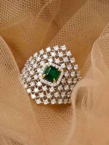 1枚精美立方氧化锆戒指，适合女性佩戴，可用于婚礼、订婚、情人节、派对等场合，是理想的礼物之选。 - 1# - 查看 12