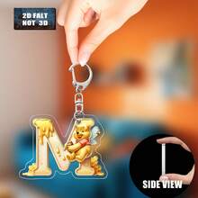 2D Impresión plana, 1 llavero acrílico, 26 letras del alfabeto inglés y abeja de Navidad A-Z, colgante con inicial de nombre, lindo colgante de bolso, llavero de pareja, llavero de coche, adecuado para Navidad, Acción de Gracias, Día de San Valentín, decoración festiva, regalo de carnaval, regalo de Navidad 2D Plano