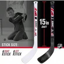 Conjuntos de Mini Hockey de la  de Franklin Sports - Conjunto de Combo de Portería de Hockey de Rodilla, Pelota y 2 Palos de Hockey - Red de Portería Mini - Conjuntos de Hockey Oficiales de la - Huracanes de Carolina - Ver 8