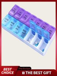 Novo Organizador de Pílulas Portátil Semanal de 7 Dias, Caixa com 14 Compartimentos para Vitaminas, Comprimidos, Medicamentos, Óleo de Peixe